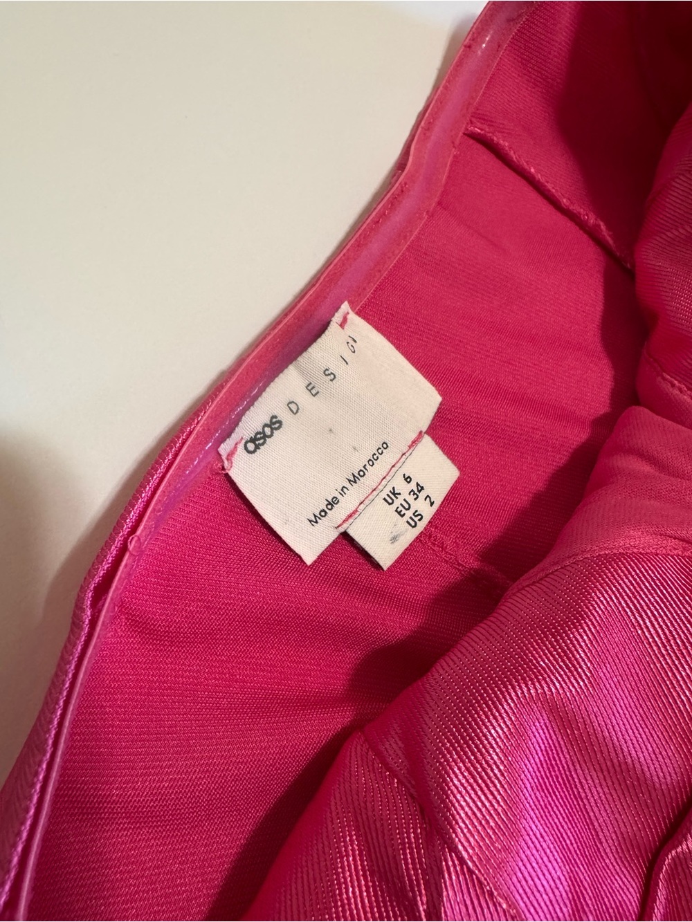 ASOS Pink Satin Strapless Mini Dress Bow Detail XS Y2K Party - Picture 8 of 14